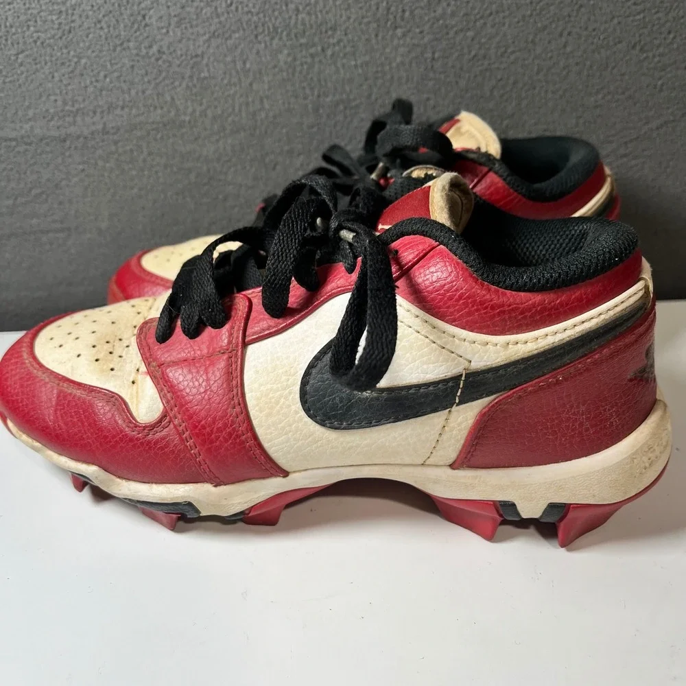Nike Air Jordan 1 Low MCS Baseball Cleats Chicago Red White Black Youth 3.5Y